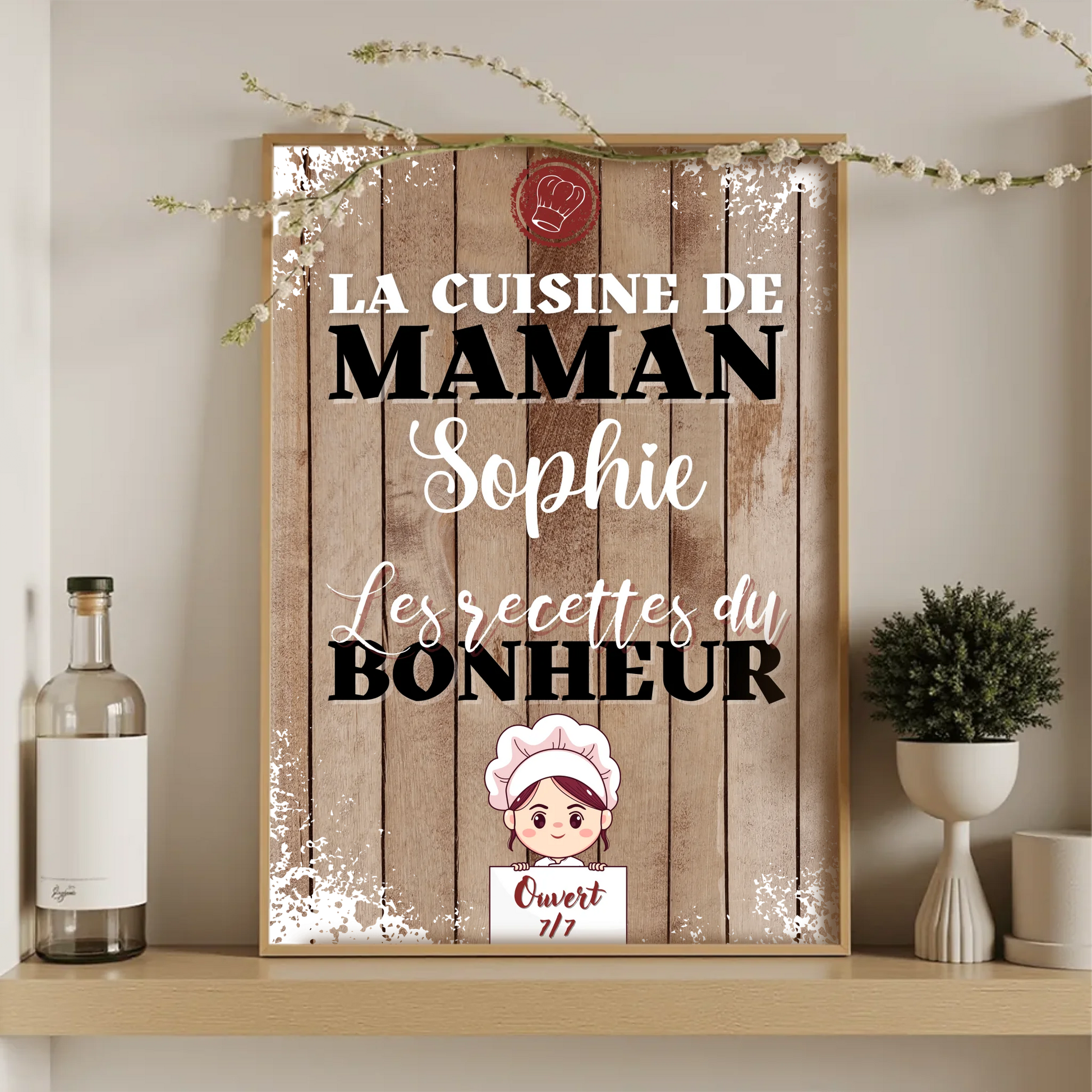 Affiche personnalisée - La cuisine de Maman avec prénomPlume Revedor