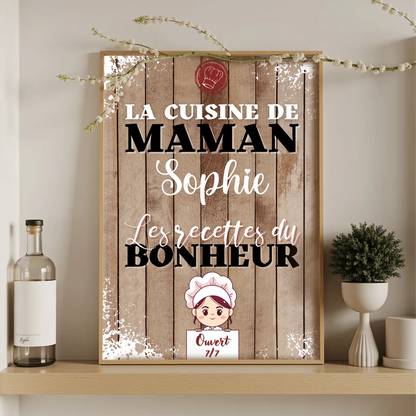 Affiche personnalisée - La cuisine de Maman avec prénomPlume Revedor