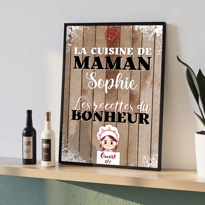 Affiche personnalisée - La cuisine de Maman avec prénomPlume Revedor