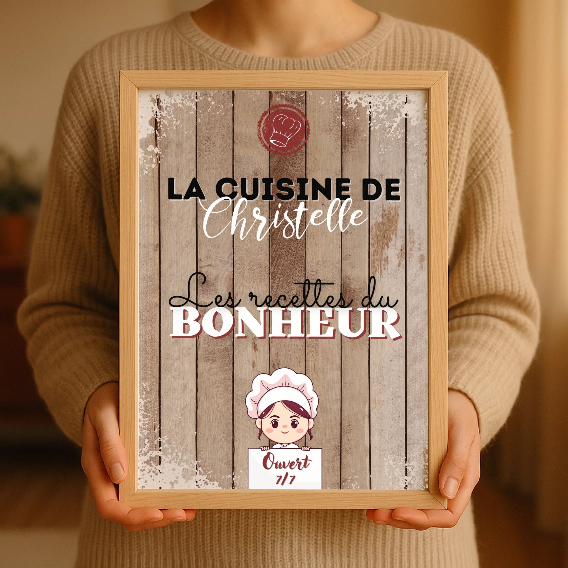 Affiche personnalisée - La cuisine de [prénom]Plume Revedor