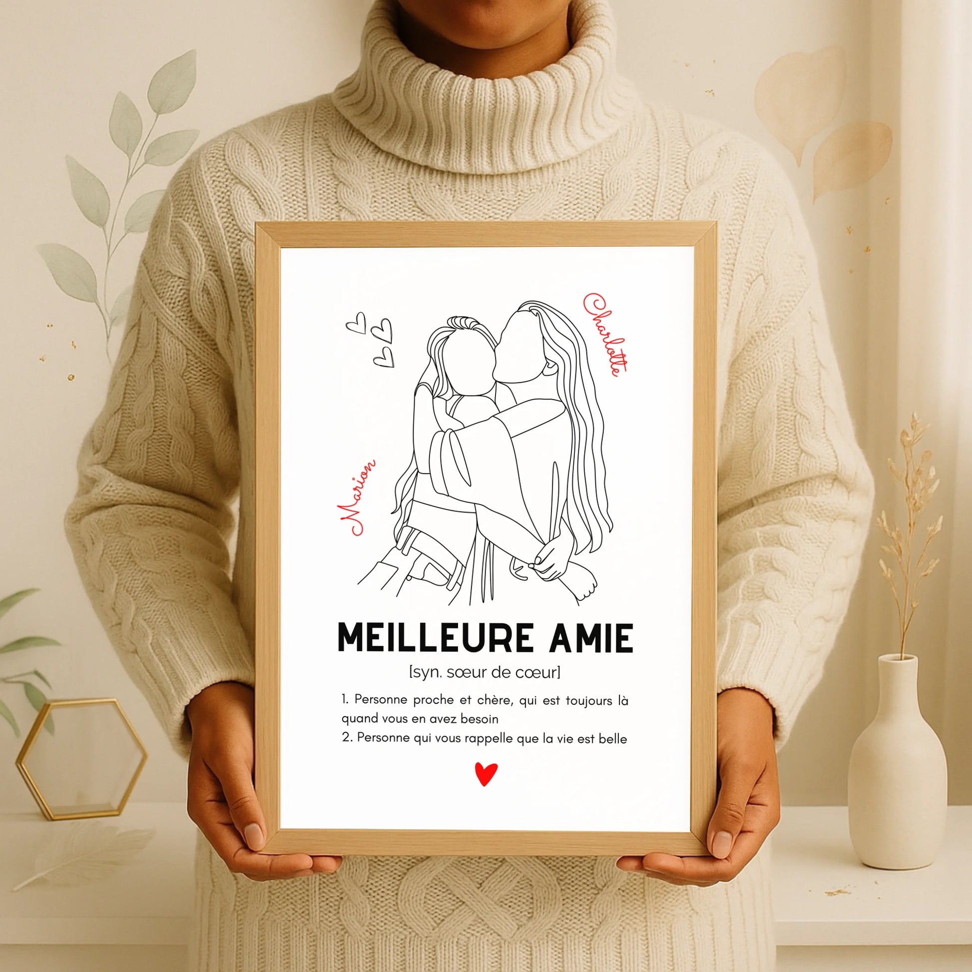 Affiche Meilleure Amie personnalisée - DéfinitionPlume Revedor