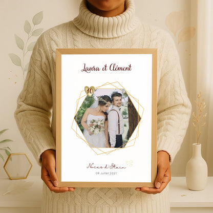 Affiche Personnalisée - Noces d'Etain - Cadeau Unique pour 10ème AnnivPlume Revedor