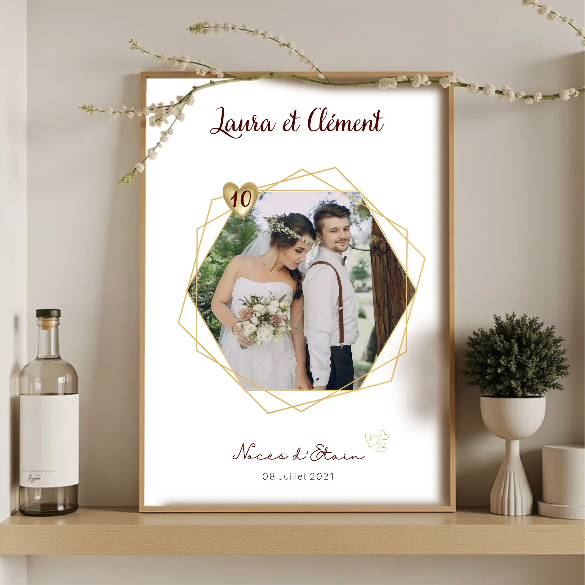 Affiche Personnalisée - Noces d'Etain - Cadeau Unique pour 10ème AnnivPlume Revedor