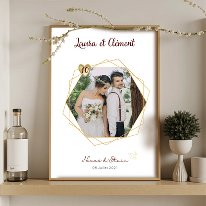 Affiche Personnalisée - Noces d'Etain - Cadeau Unique pour 10ème AnnivPlume Revedor
