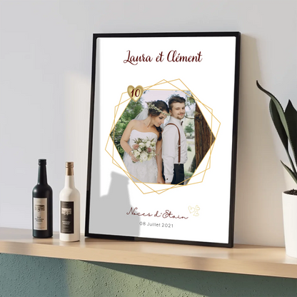 Affiche Personnalisée - Noces d'Etain - Cadeau Unique pour 10ème AnnivPlume Revedor