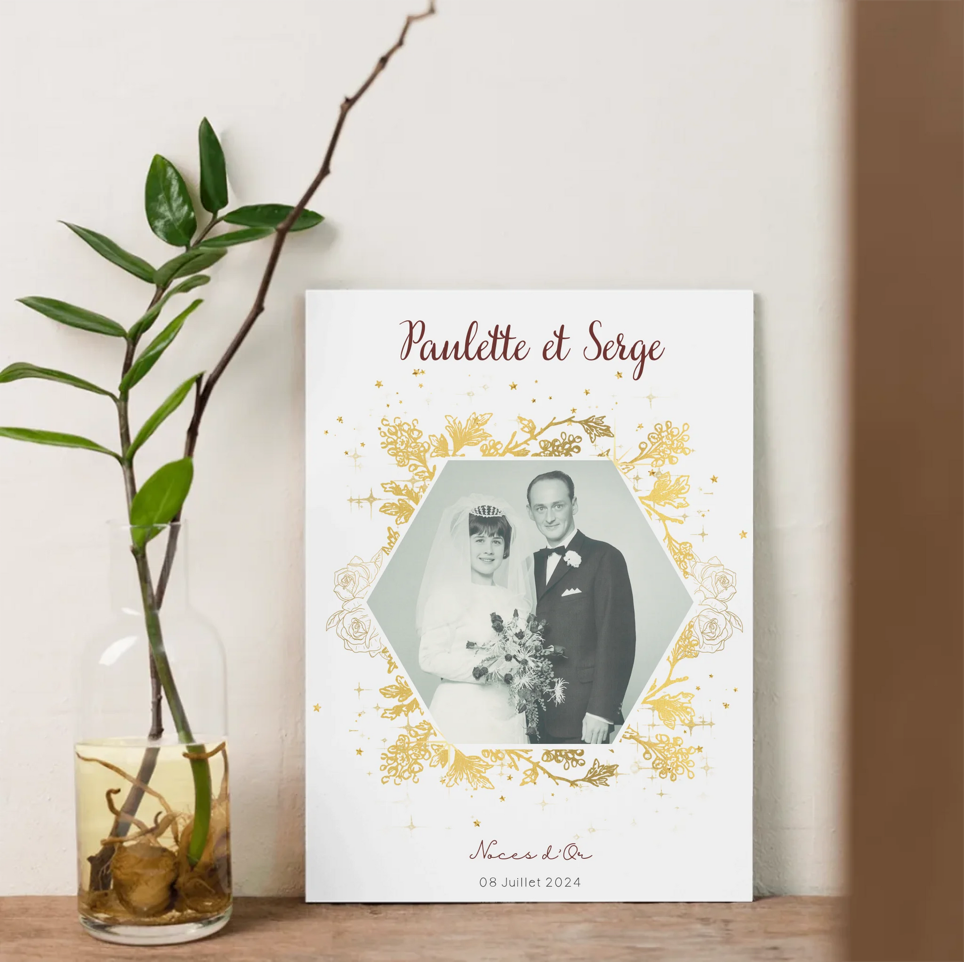 Cadeau Noces d'Or - Affiche Personnalisée 50 Ans de MariagePlume Revedor