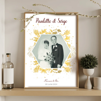 Cadeau Noces d'Or - Affiche Personnalisée 50 Ans de MariagePlume Revedor