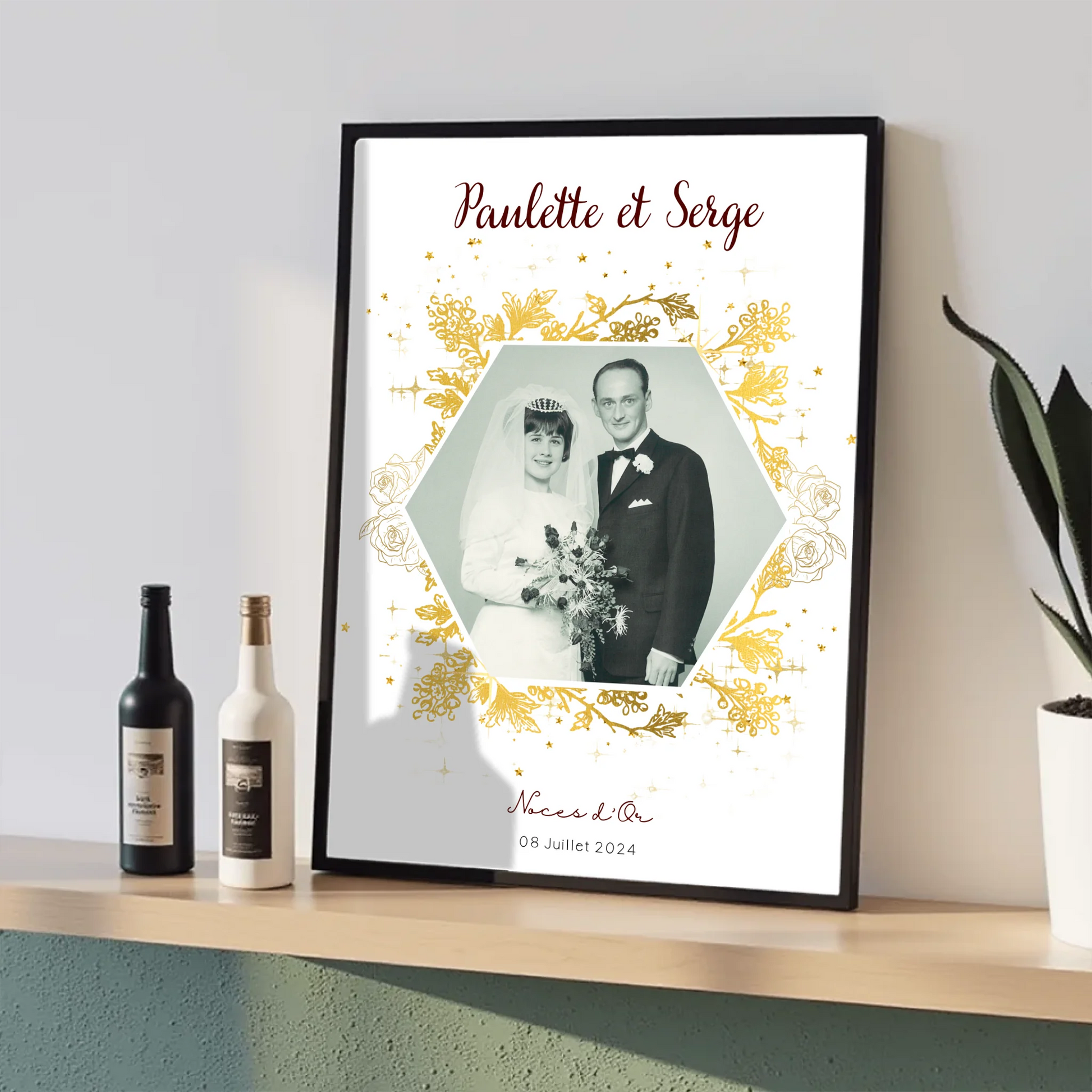 Cadeau Noces d'Or - Affiche Personnalisée 50 Ans de MariagePlume Revedor