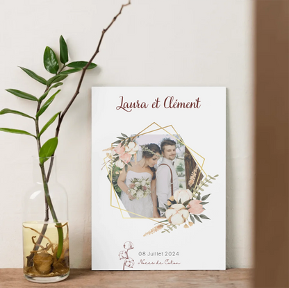 Affiche Personnalisée Noces de coton - Cadeau Noces de Coton - Cadeau Plume Revedor