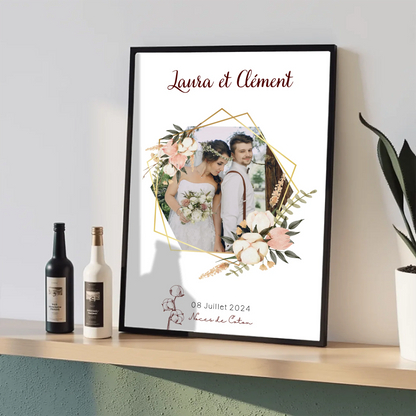 Affiche Personnalisée Noces de coton - Cadeau Noces de Coton - Cadeau Plume Revedor