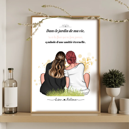 Affiche personnalisée Meilleure Amie - Cadeau personnalisé Meilleure APlume Revedor