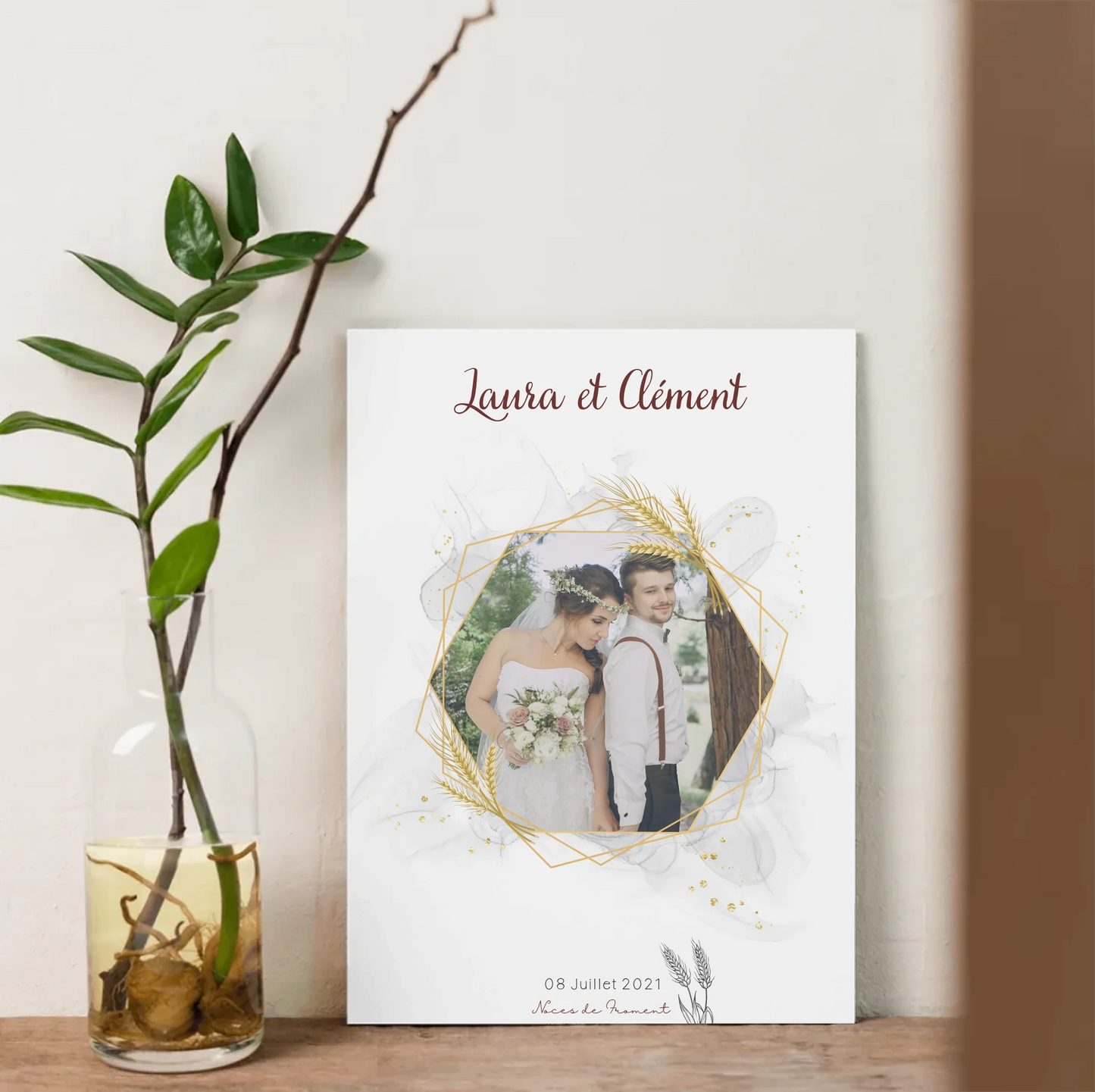 Affiche Personnalisée Noces de Froment - cadeau anniversaire de mariagPlume Revedor