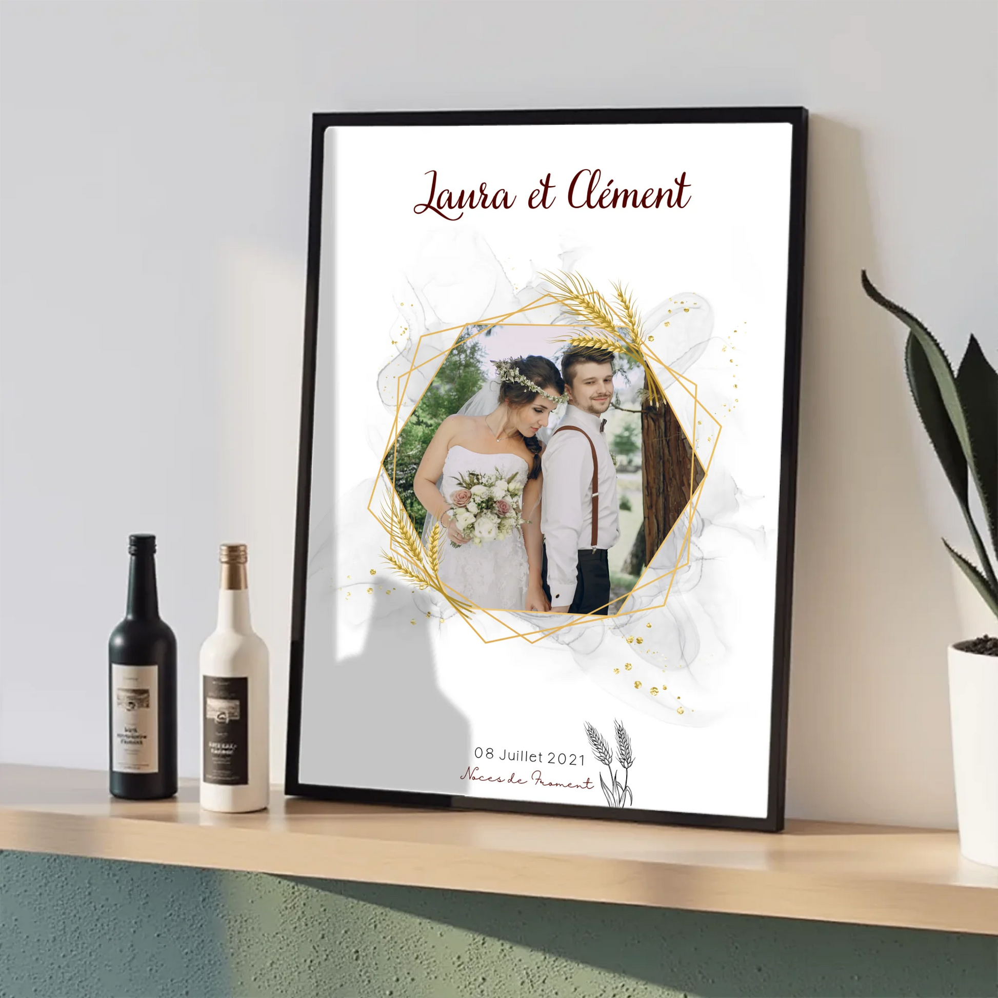 Affiche Personnalisée Noces de Froment - cadeau anniversaire de mariagPlume Revedor