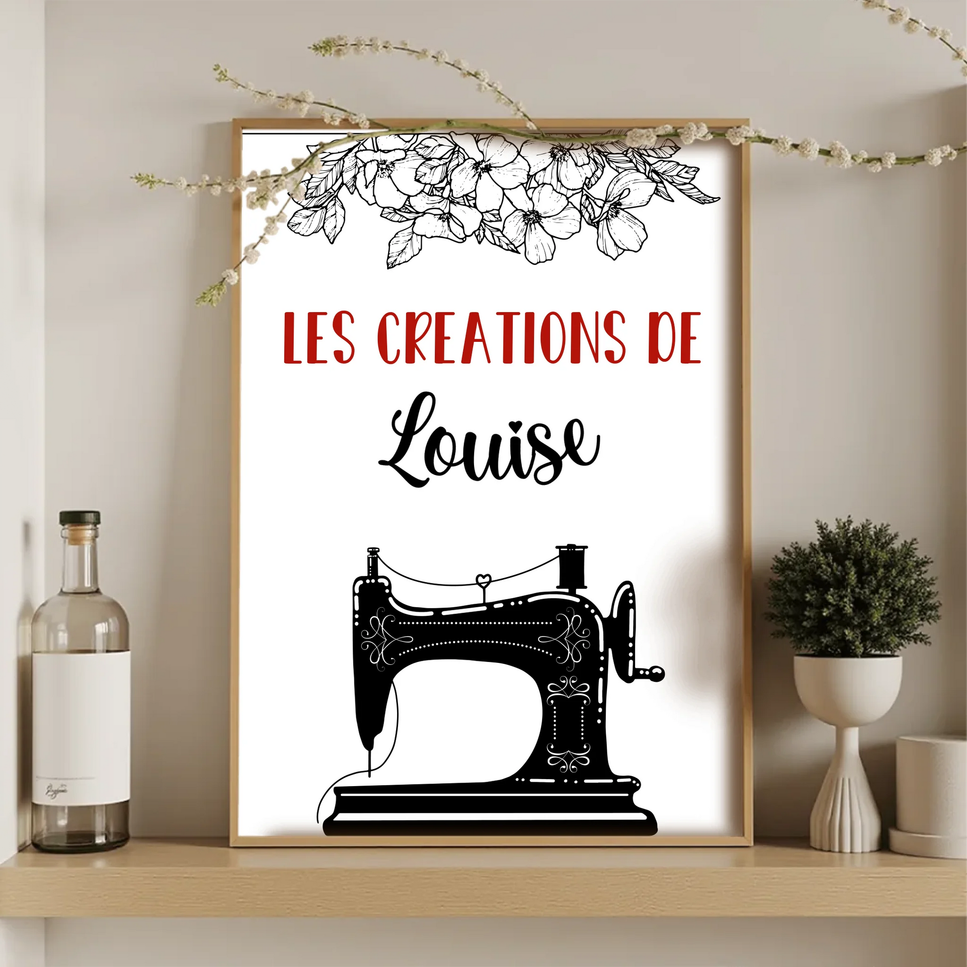 Affiche personnalisée - Couture - Atelier de couturePlume Revedor