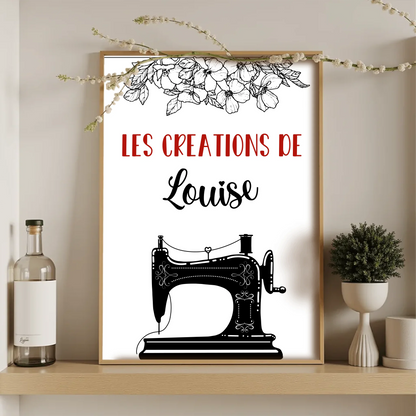 Affiche personnalisée - Couture - Atelier de couturePlume Revedor