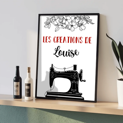 Affiche personnalisée - Couture - Atelier de couturePlume Revedor