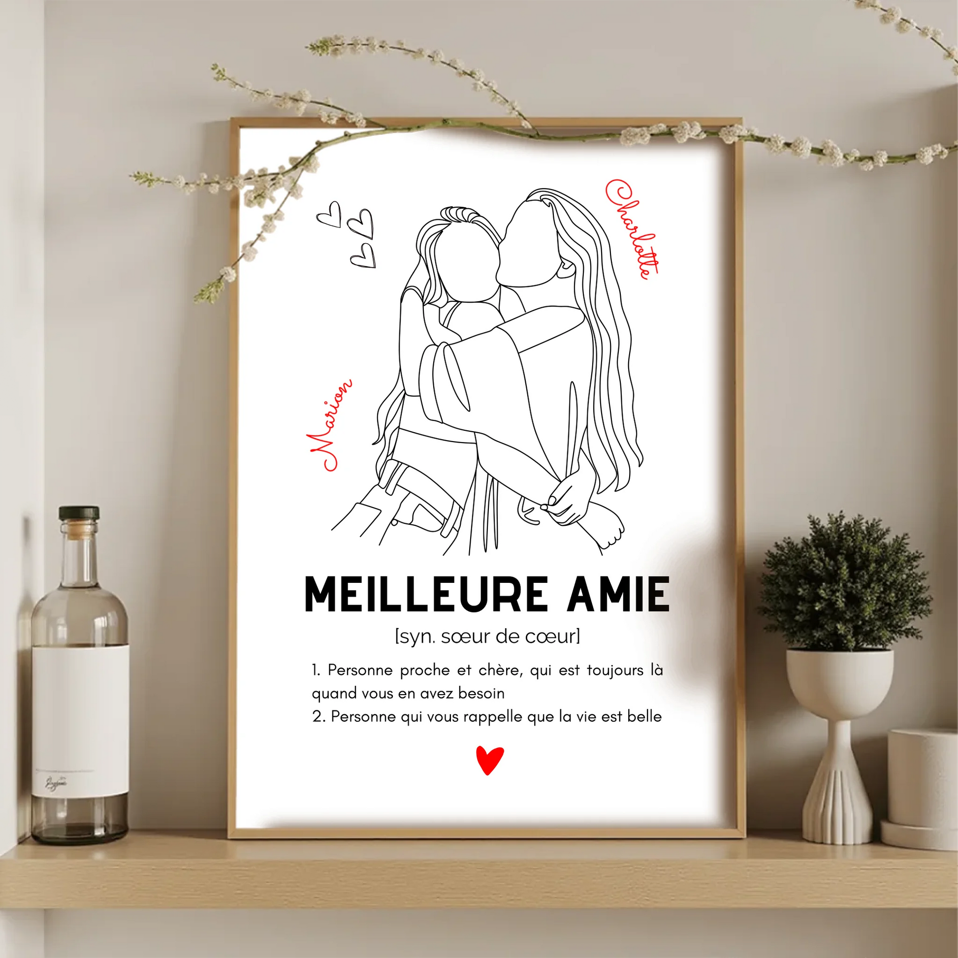 Affiche Meilleure Amie personnalisée - DéfinitionPlume Revedor