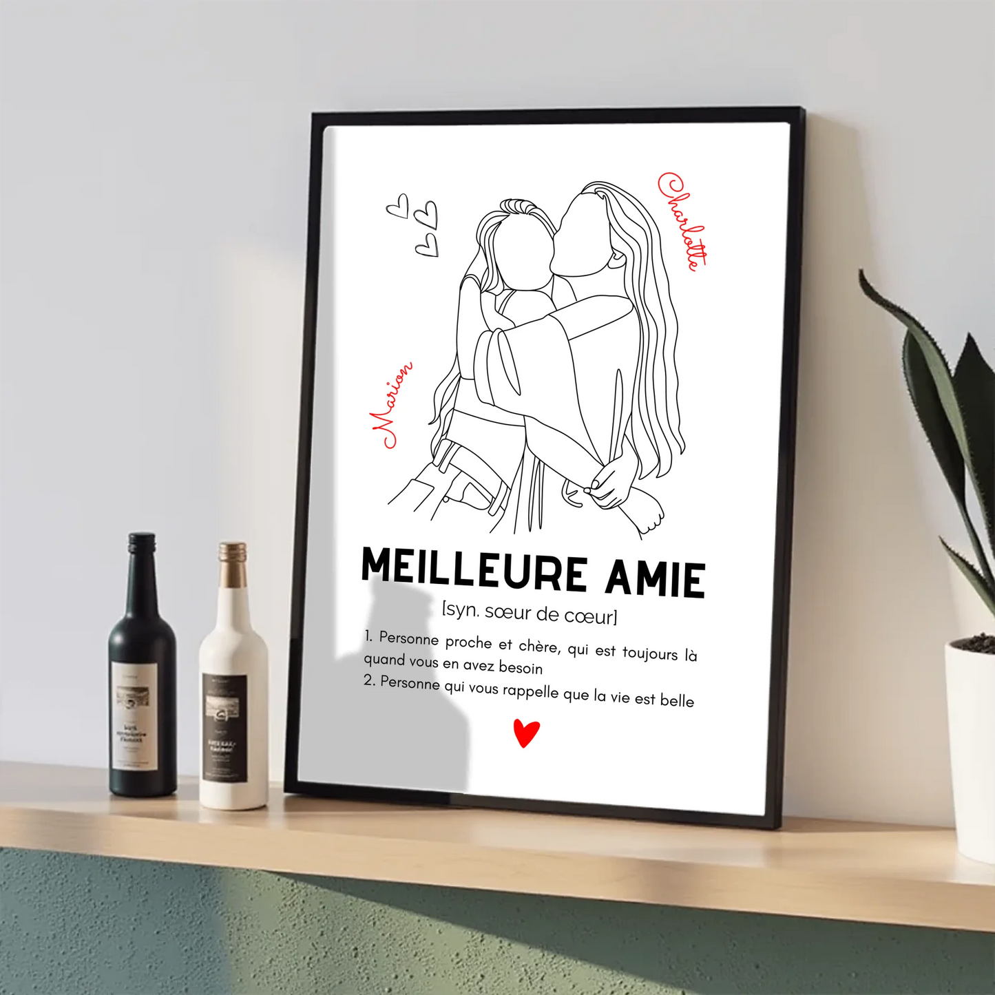 Affiche Meilleure Amie personnalisée - DéfinitionPlume Revedor