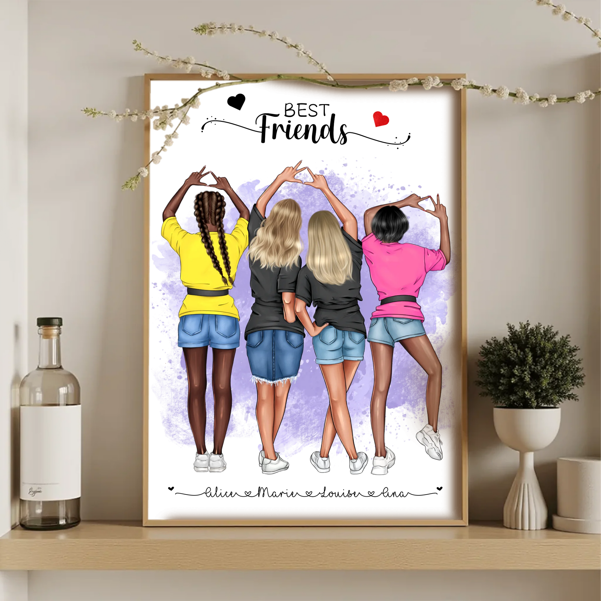 Affiche BEST FRIENDS personnalisée - Meilleures AmiesPlume Revedor