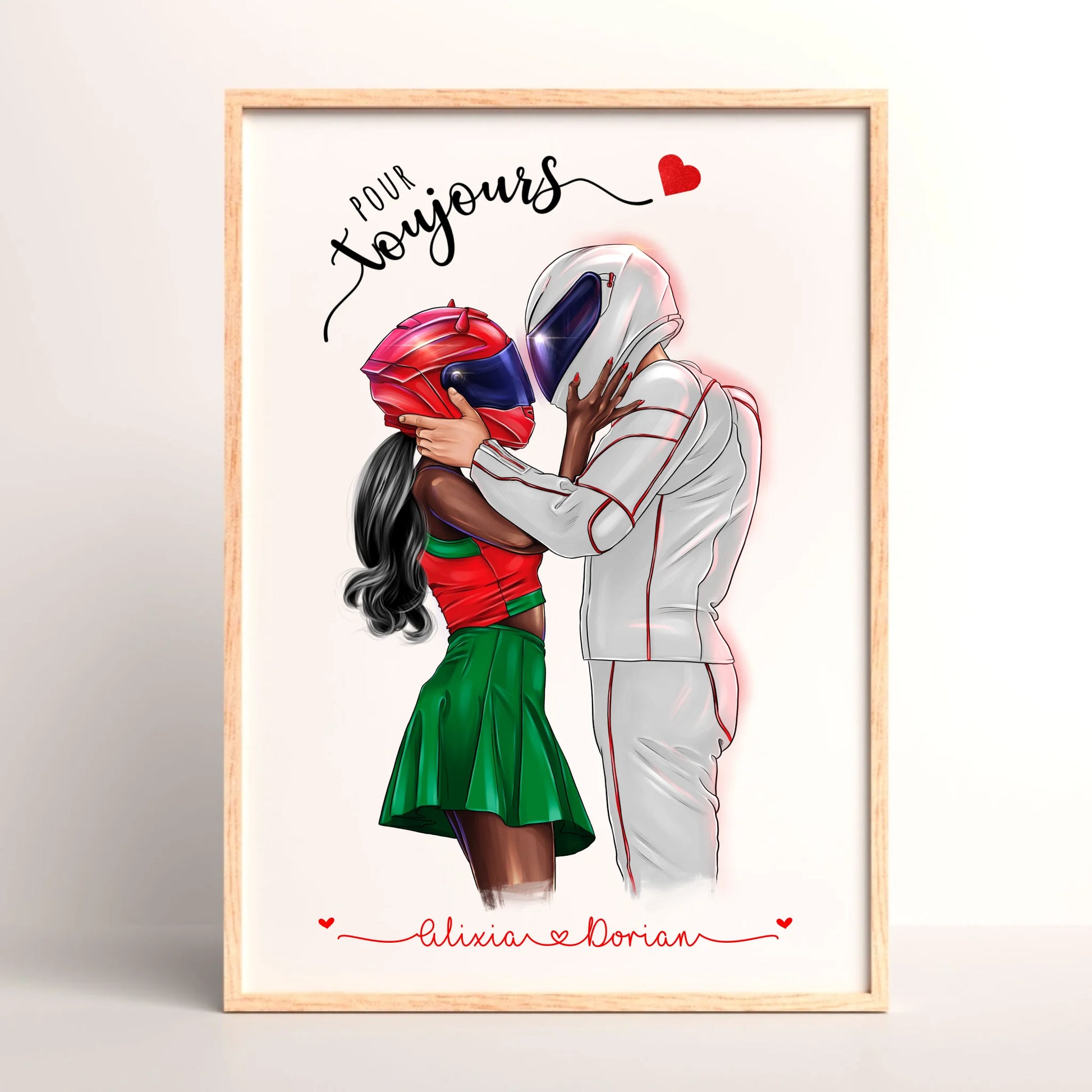 Affiche Personnalisée Couple de MotardsPlume Revedor