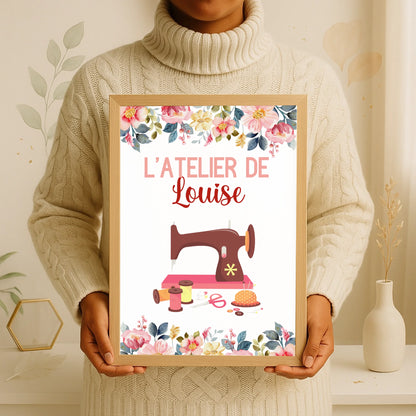 Affiche personnalisée - Affiche Couture Atelier de CouturePlume Revedor