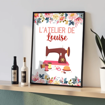 Affiche personnalisée - Affiche Couture Atelier de CouturePlume Revedor