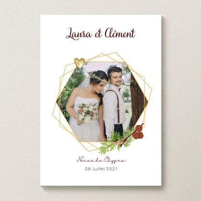 Affiche Personnalisée - Noces de Chypre - Cadeau anniversaire de Mariage
