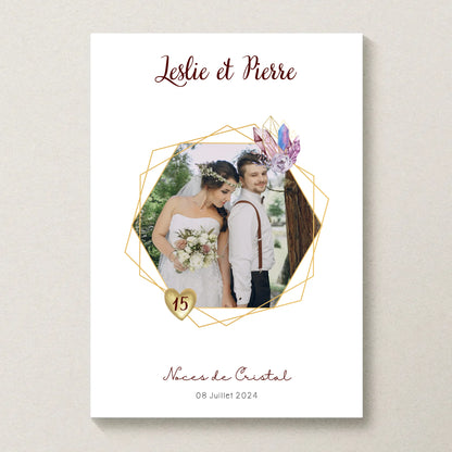 Affiche Personnalisée Noces de Cristal - Cadeau Unique 15 ans de Mariage