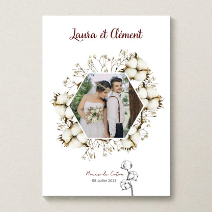 Affiche Personnalisée Noces de Coton - 1er Anniversaire de mariage