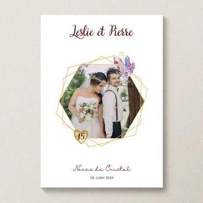 Affiche Personnalisée Noces de Cristal - Cadeau Unique 15 ans de Mariage