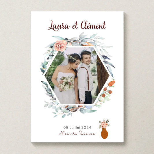 Affiche Personnalisée Noces de Faïence - Cadeau anniversaire de Mariage