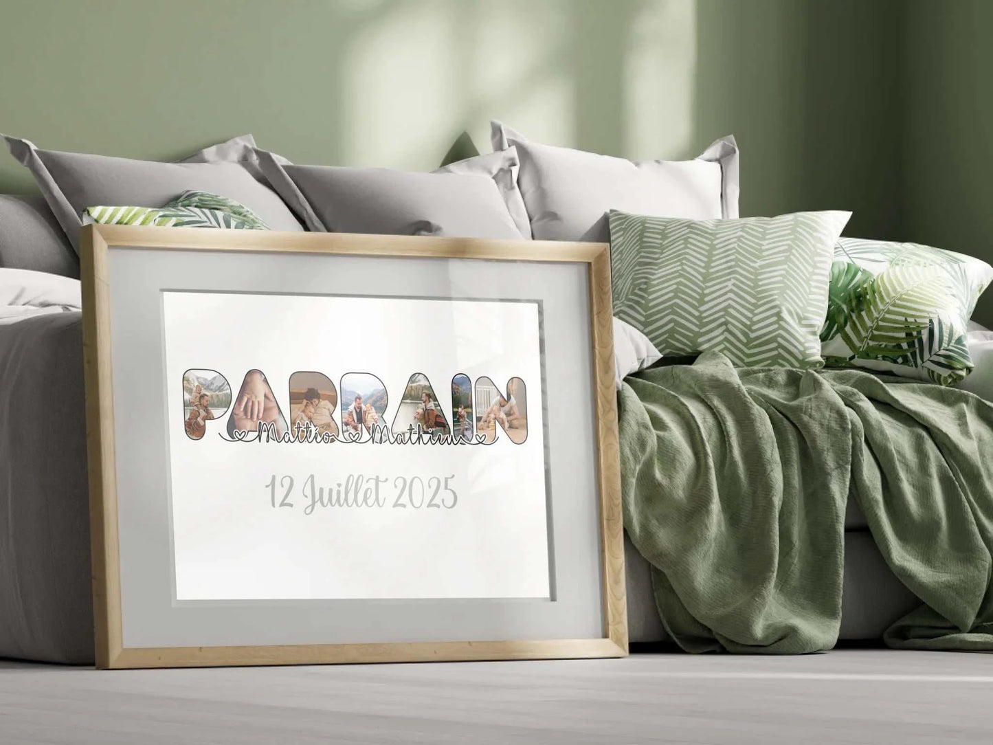 Affiche Parrain Filleul(e) Personnalisée photos, prénoms et date