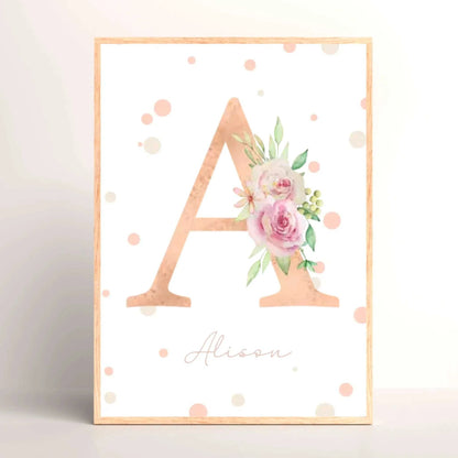 Triptyque chambre bébé - 3 Affiches naissance personnalisées prénom, cœur et arc-en-ciel