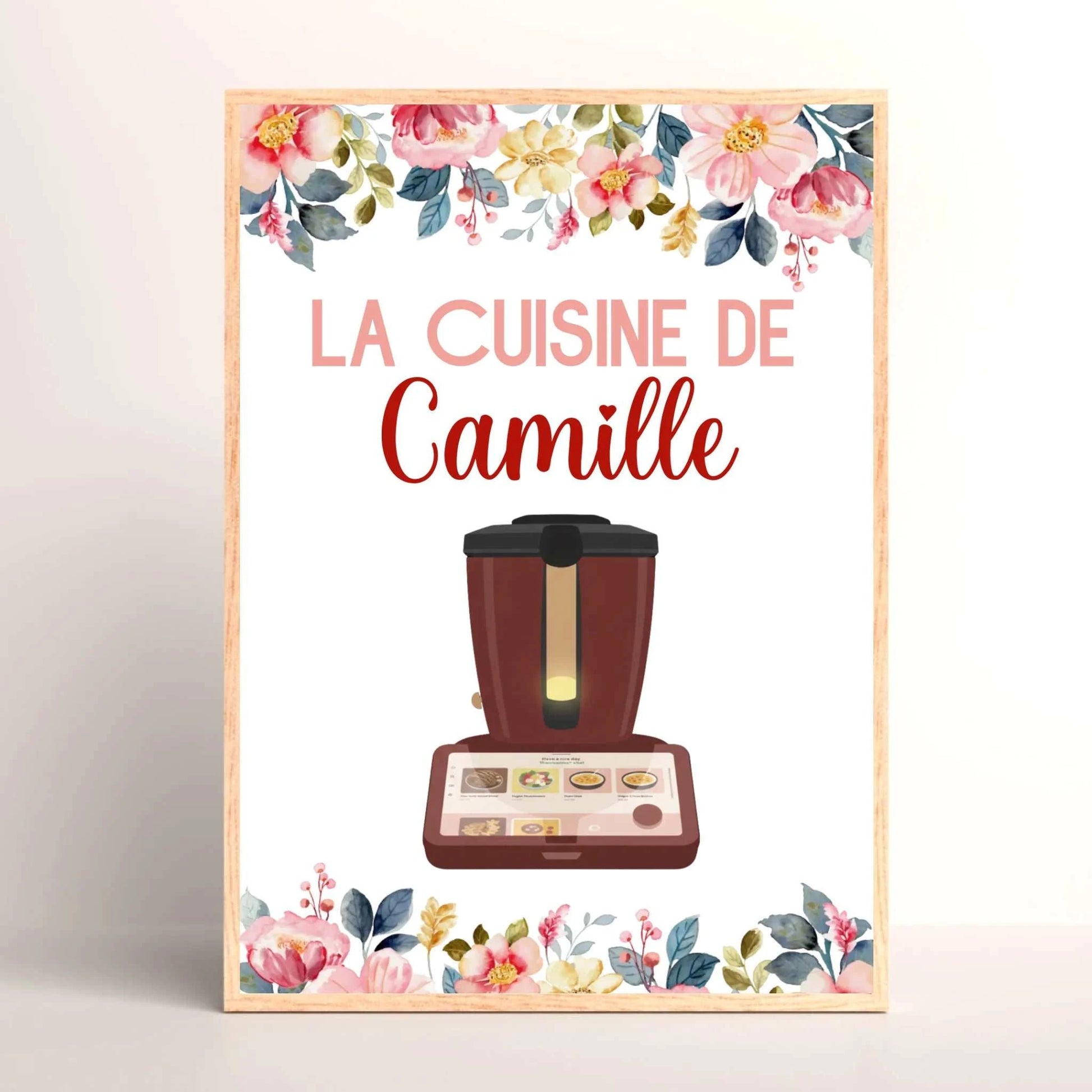 Affiche Cuisine personnalisée avec prénom - Robot de cuisine illustrat affiche cuisine Plume Revedor