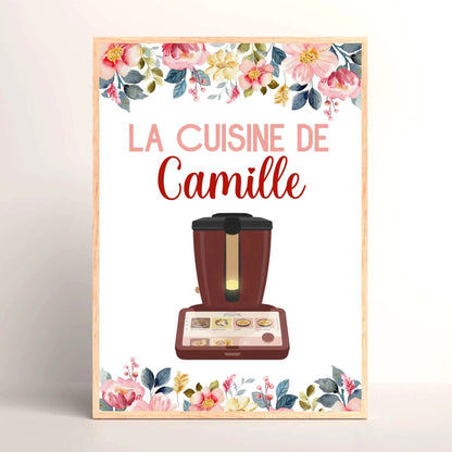 Affiche Cuisine personnalisée avec prénom - Robot de cuisine illustrat affiche cuisine Plume Revedor