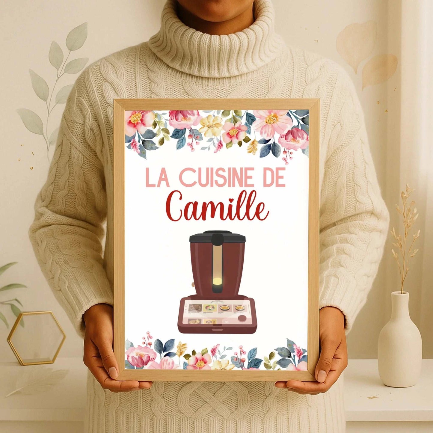 Affiche Cuisine personnalisée avec prénom - Robot de cuisine illustrat affiche cuisine Plume Revedor