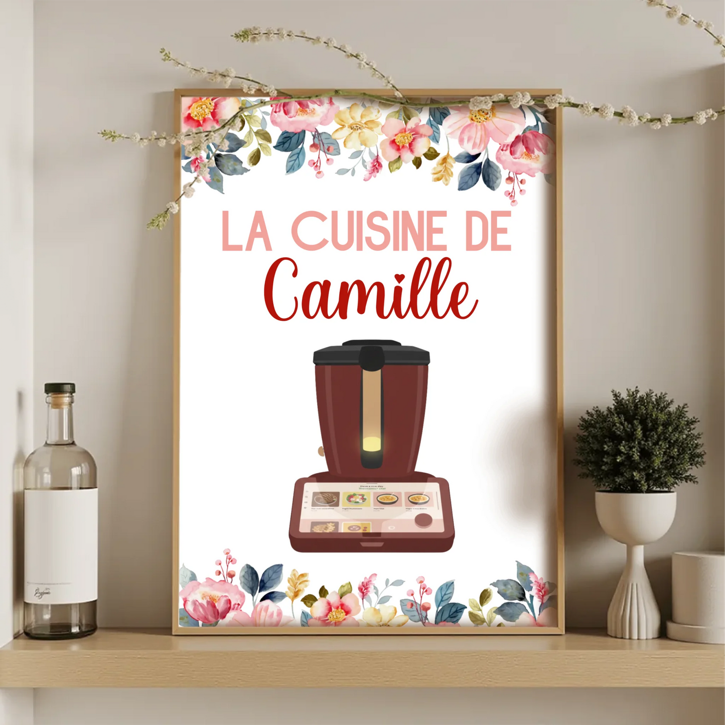 Affiche Cuisine personnalisée avec prénom - Robot de cuisine illustrat affiche cuisine Plume Revedor