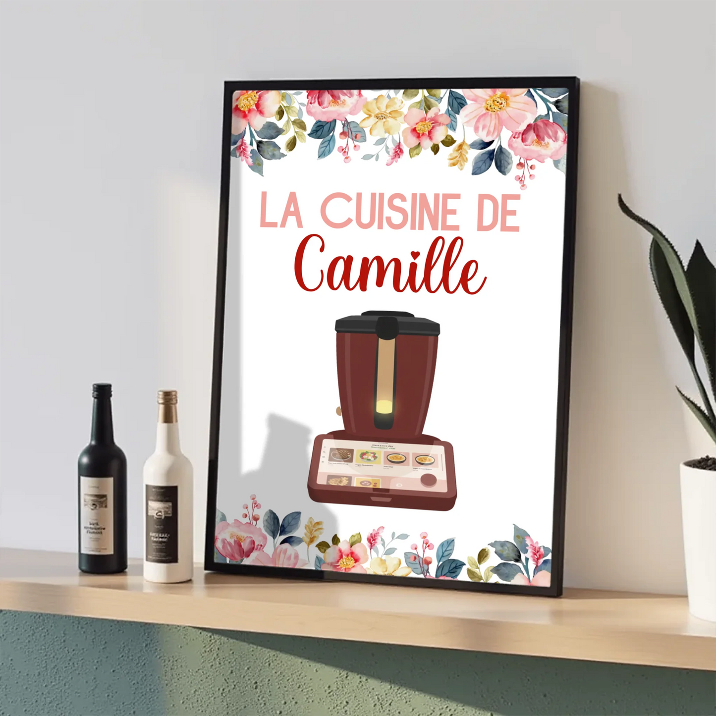 Affiche Cuisine personnalisée avec prénom - Robot de cuisine illustrat affiche cuisine Plume Revedor