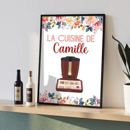 Affiche Cuisine personnalisée avec prénom - Robot de cuisine illustrat affiche cuisine Plume Revedor