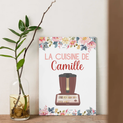 Affiche Cuisine personnalisée avec prénom - Robot de cuisine illustrat affiche cuisine Plume Revedor