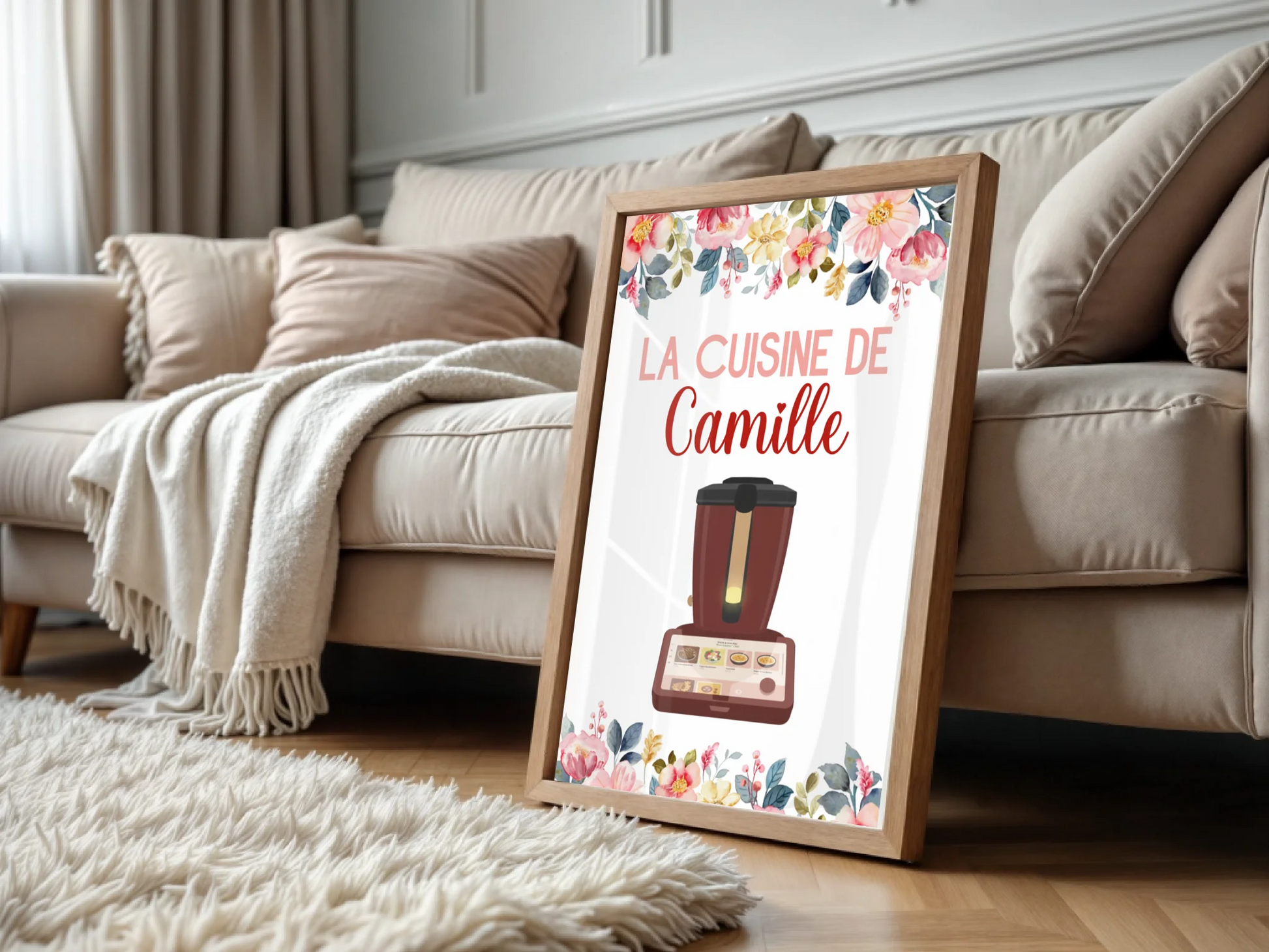 Affiche Cuisine personnalisée avec prénom - Robot de cuisine illustrat affiche cuisine Plume Revedor