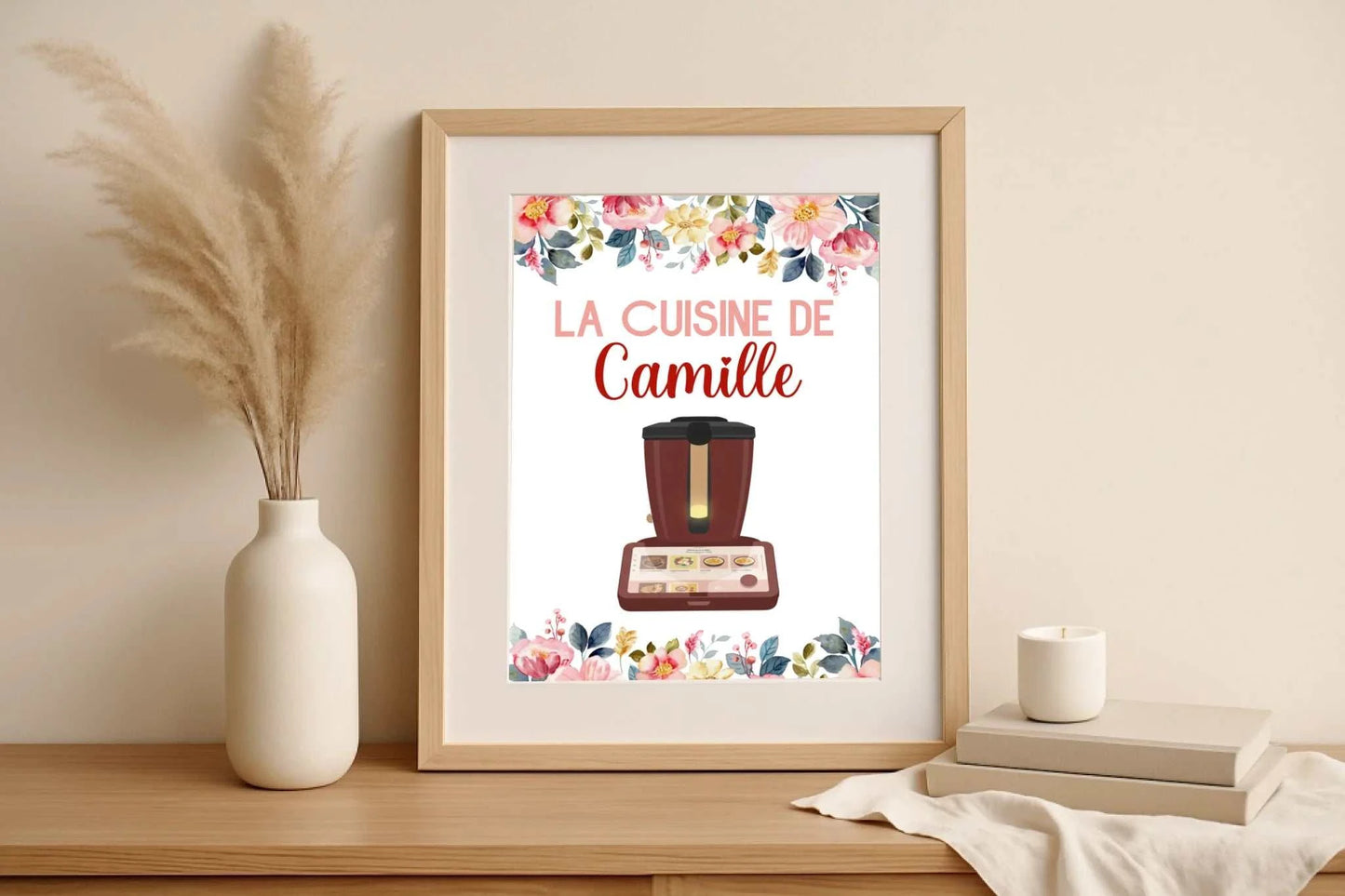 Affiche Cuisine personnalisée avec prénom - Robot de cuisine illustrat affiche cuisine Plume Revedor