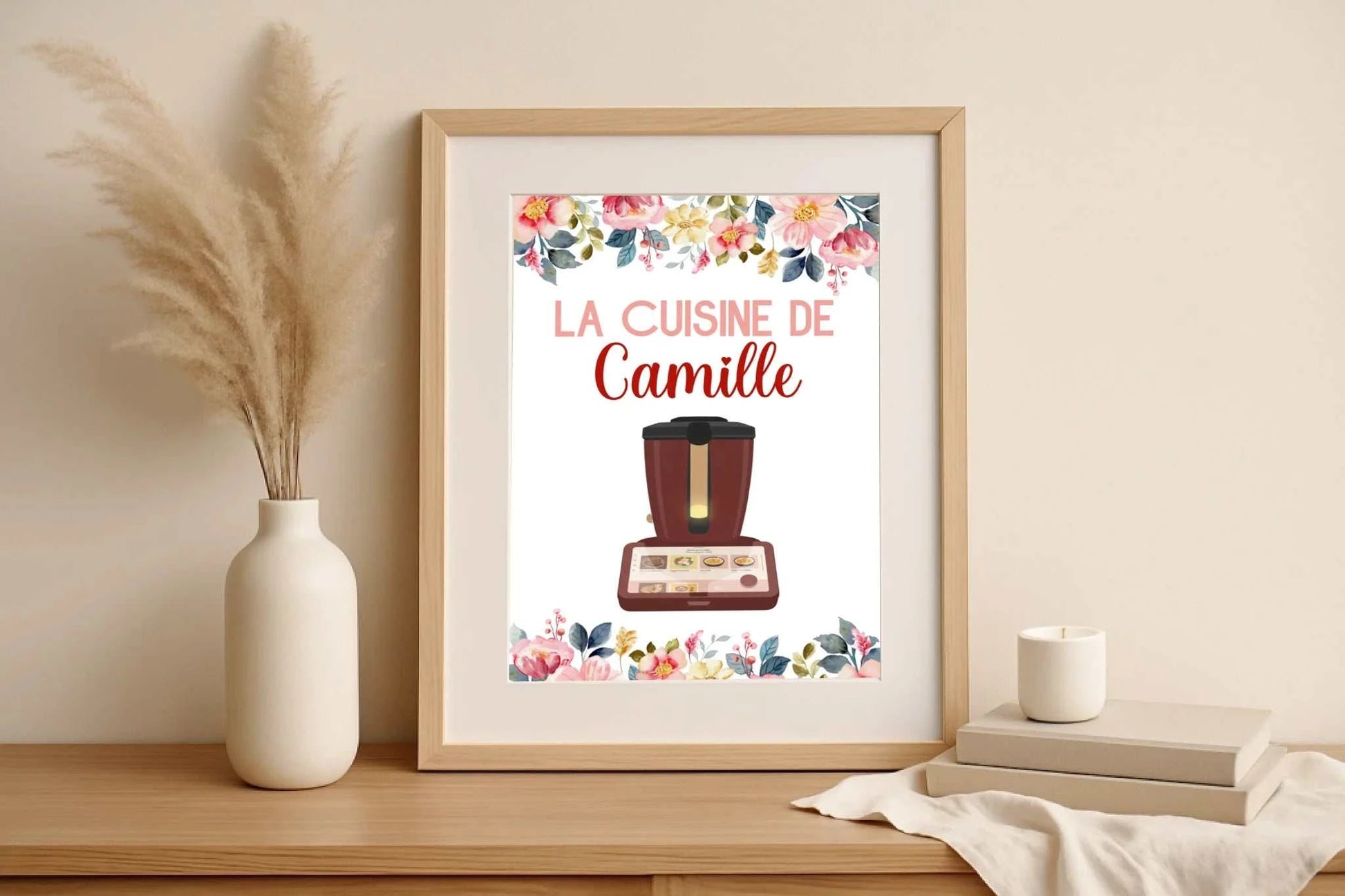 Affiche Cuisine personnalisée avec prénom - Robot de cuisine illustrat affiche cuisine Plume Revedor