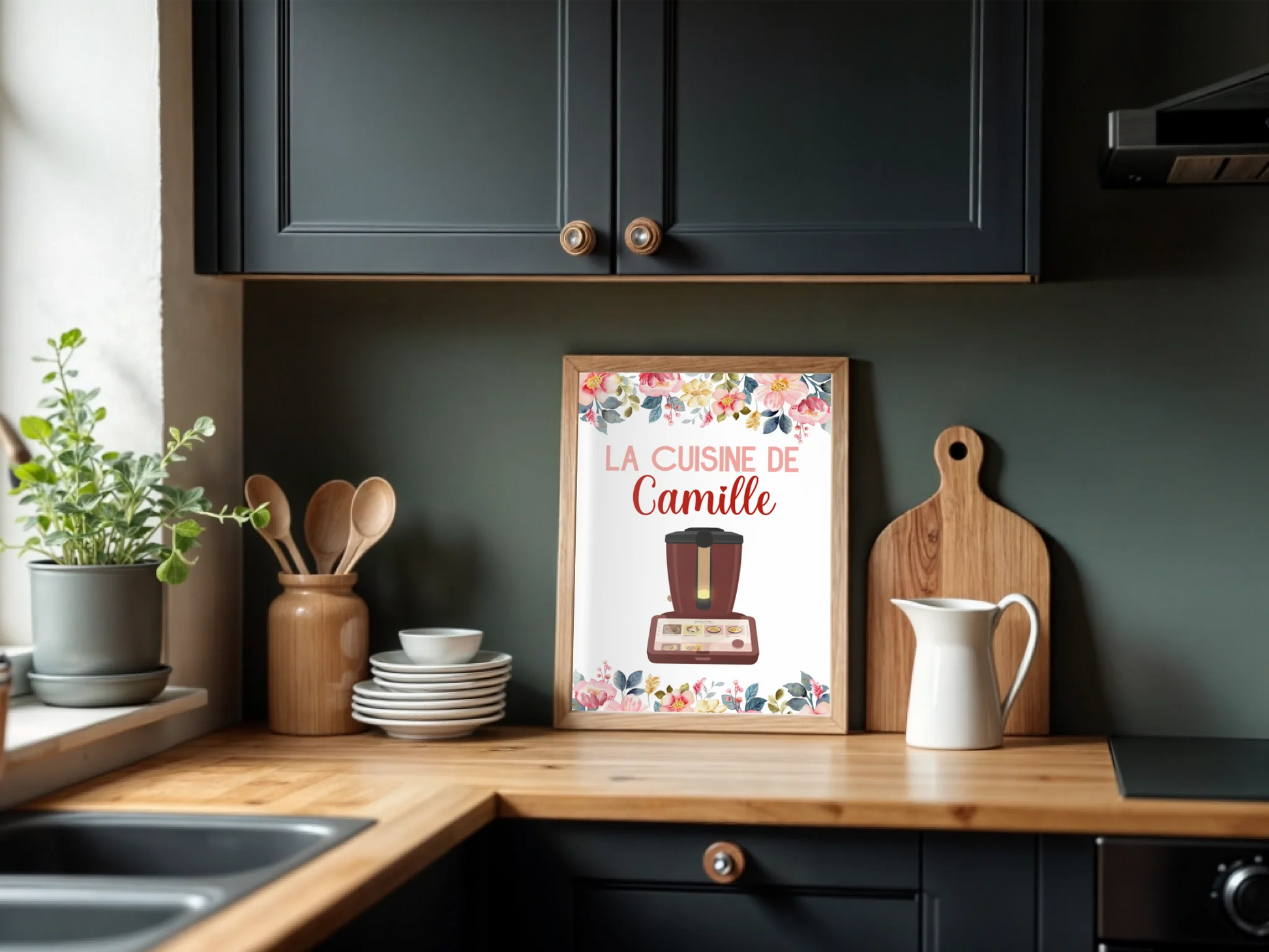 Affiche Cuisine personnalisée avec prénom - Robot de cuisine illustrat affiche cuisine Plume Revedor