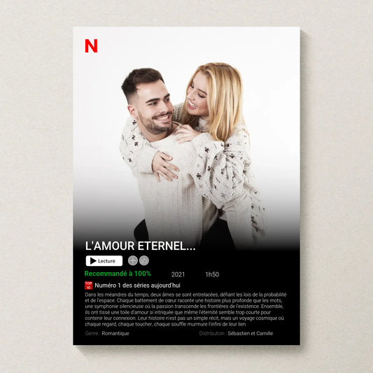 Affiche Personnalisée Netflix - Couple - Saint Valentin