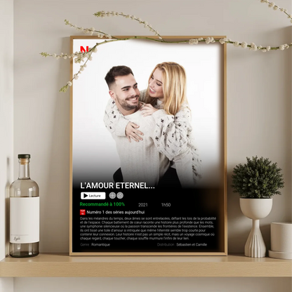 Affiche Personnalisée Netflix - Couple - Saint Valentin Affiche Personnalisée Netflix Plume Revedor