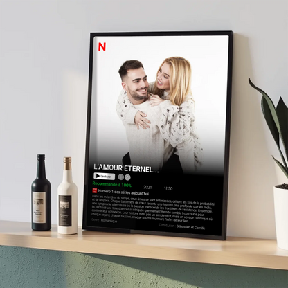 Affiche Personnalisée Netflix - Couple - Saint Valentin Affiche Personnalisée Netflix Plume Revedor