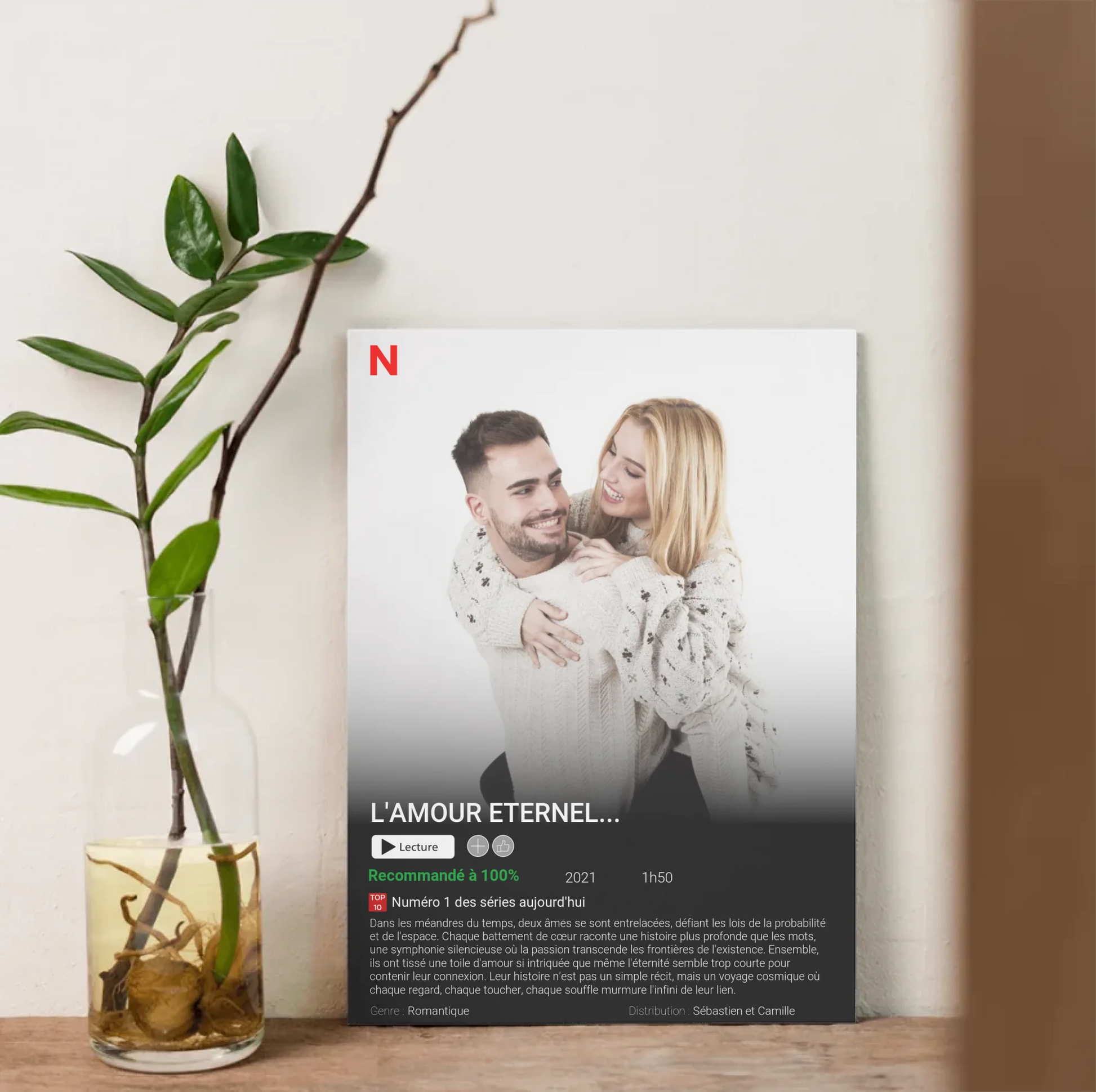 Affiche Personnalisée Netflix - Couple - Saint Valentin Affiche Personnalisée Netflix Plume Revedor