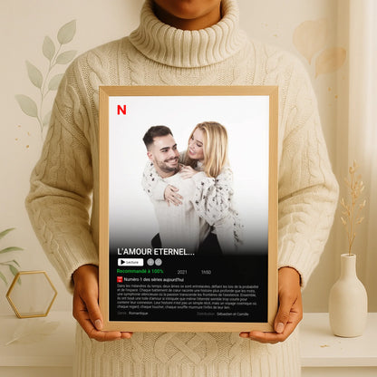 Affiche Personnalisée Netflix - Couple - Saint Valentin Affiche Personnalisée Netflix Plume Revedor