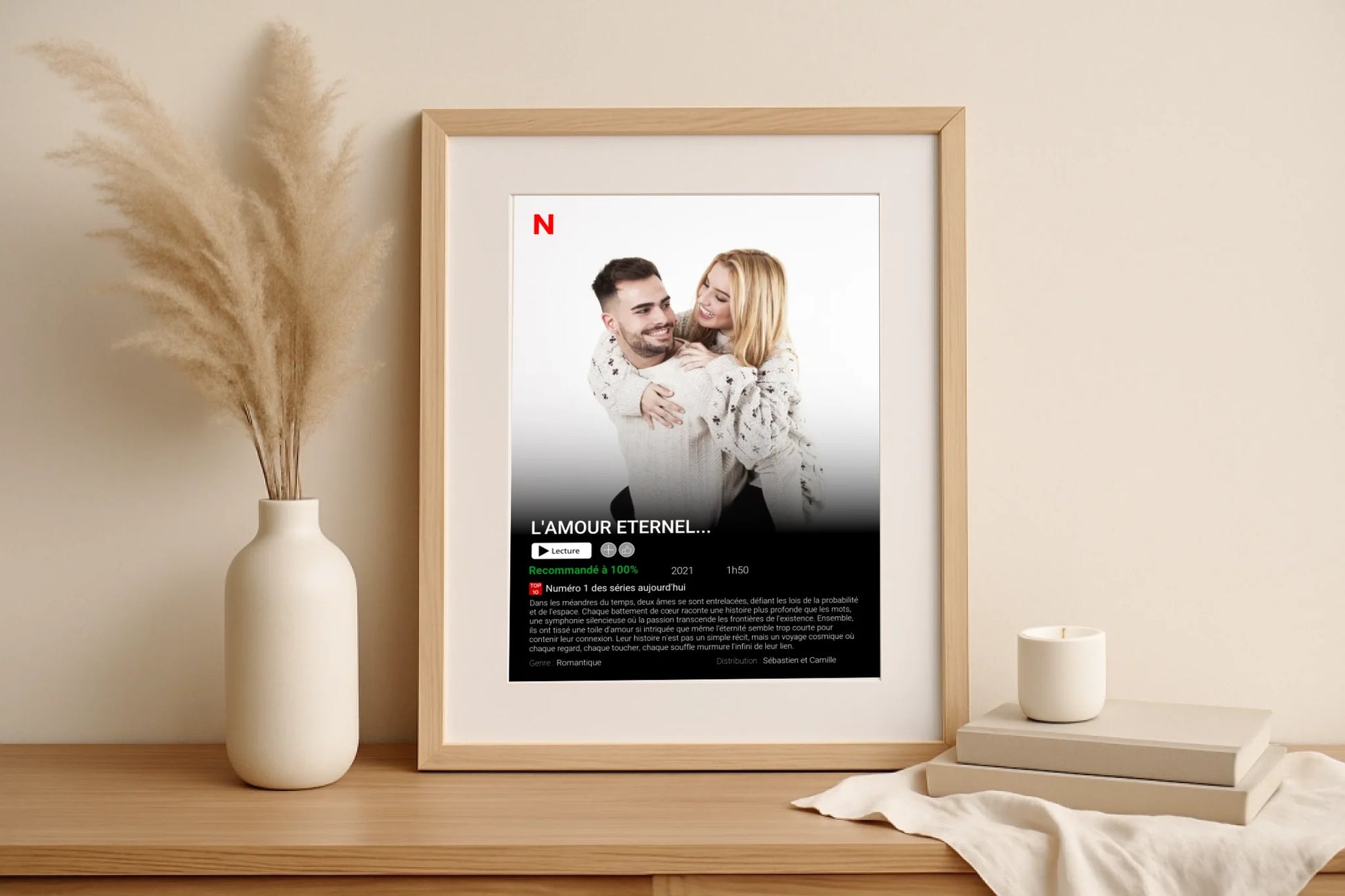 Affiche Personnalisée Netflix - Couple - Saint Valentin Affiche Personnalisée Netflix Plume Revedor